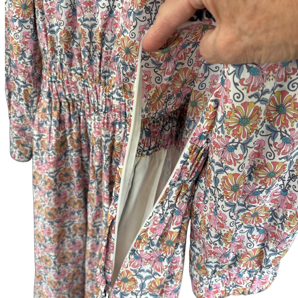 Like New J. Crew Liberty Fabric Midi Dress Honeysuckle Floral Small - Picture 8 of 13